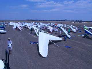 Gliders setting up in tow paddock